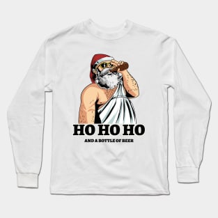 Funny Santa Beer Long Sleeve T-Shirt